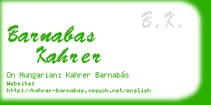 barnabas kahrer business card